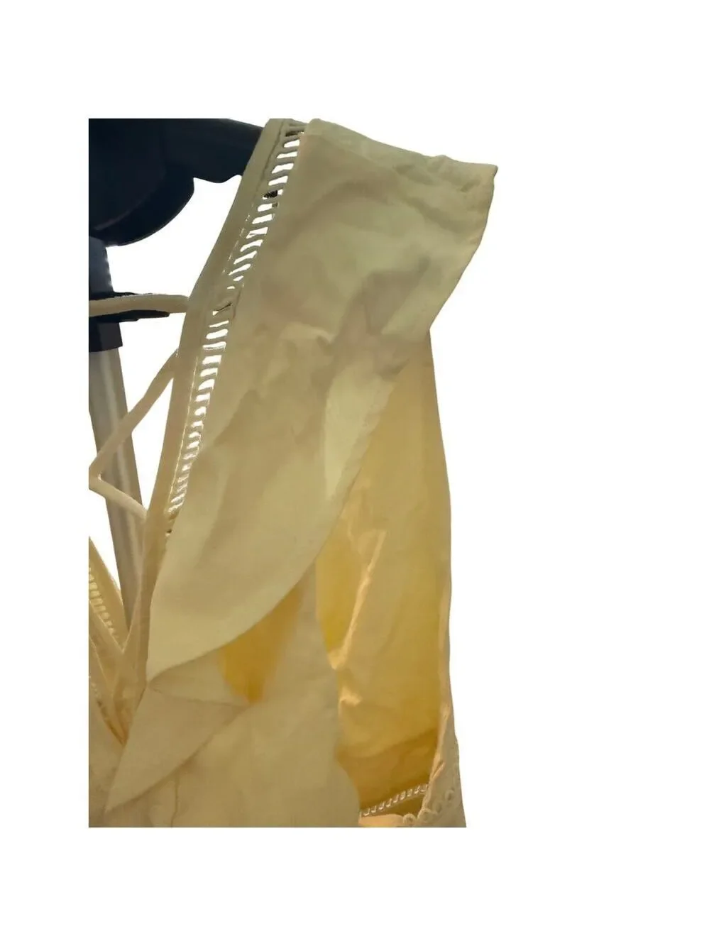 Free People Yellow Low V-Neck Front w/Ruffle Sleeves down to waist Top L